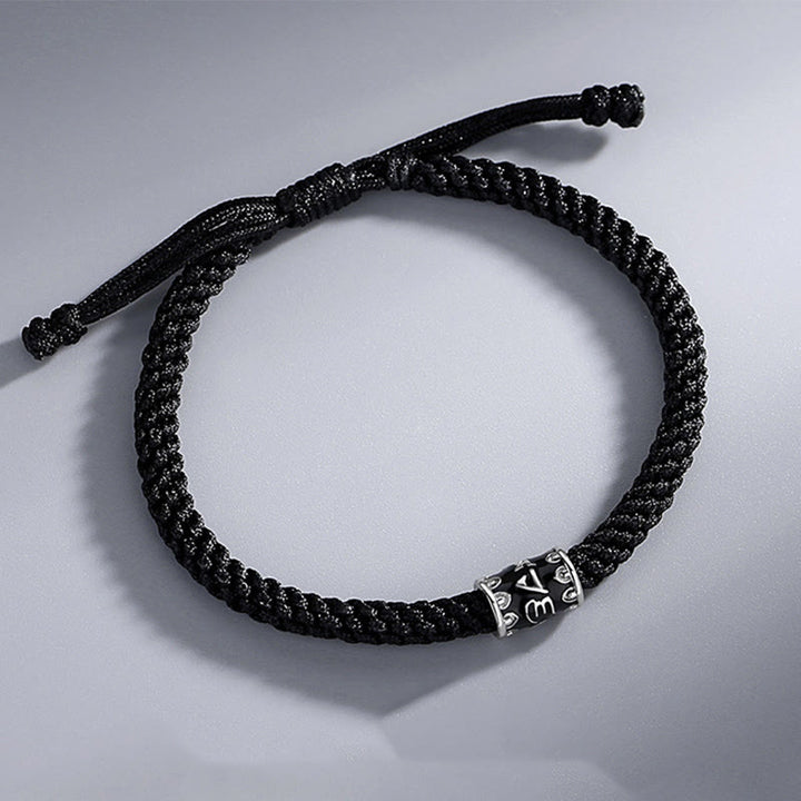 Bransoletka pleciona z Buddha Stones 925 Om Mani Padme Hum Peace