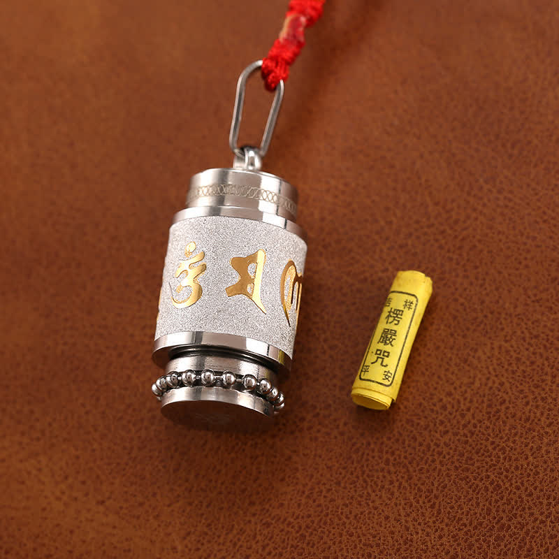 Buddha Stones Tybet Om Mani Padme Hum Shurangama Mantra Tytanowa stal Mądrość Amulet Naszyjnik Wisiorek - image 12