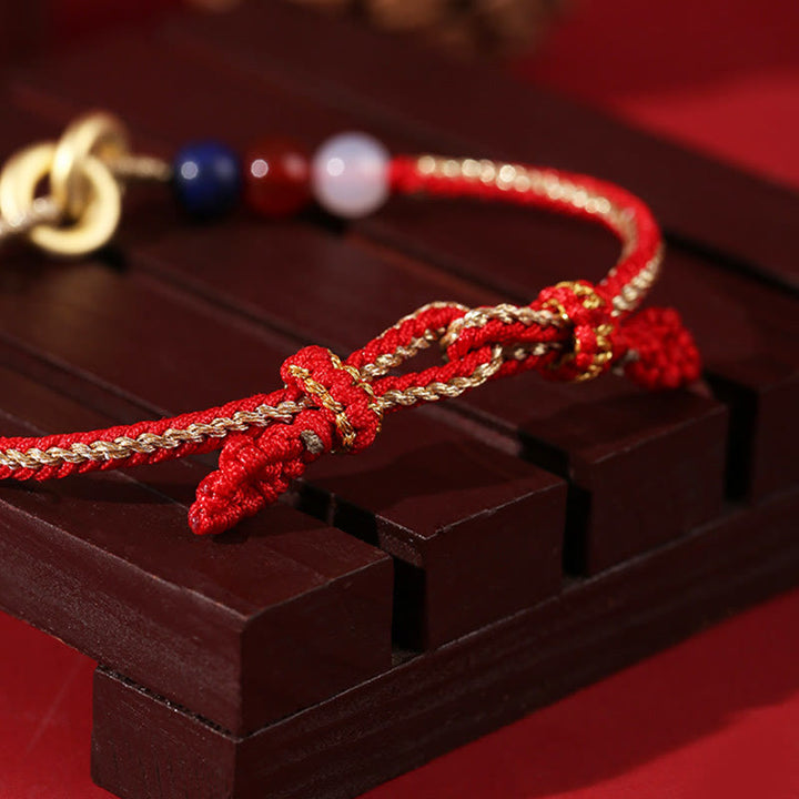 Bransoletka Buddha Stones 925 Sterling Silver Double Peace Buckle Lotus Uspicious