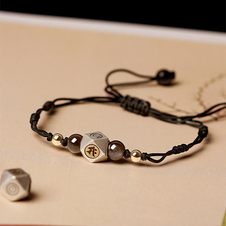 Buddha Stones Ręcznie robione 925 Srebro Sterlingowe Chiński Zodiak Natal Budda Cynober Spokój Bransoletka Pleciona