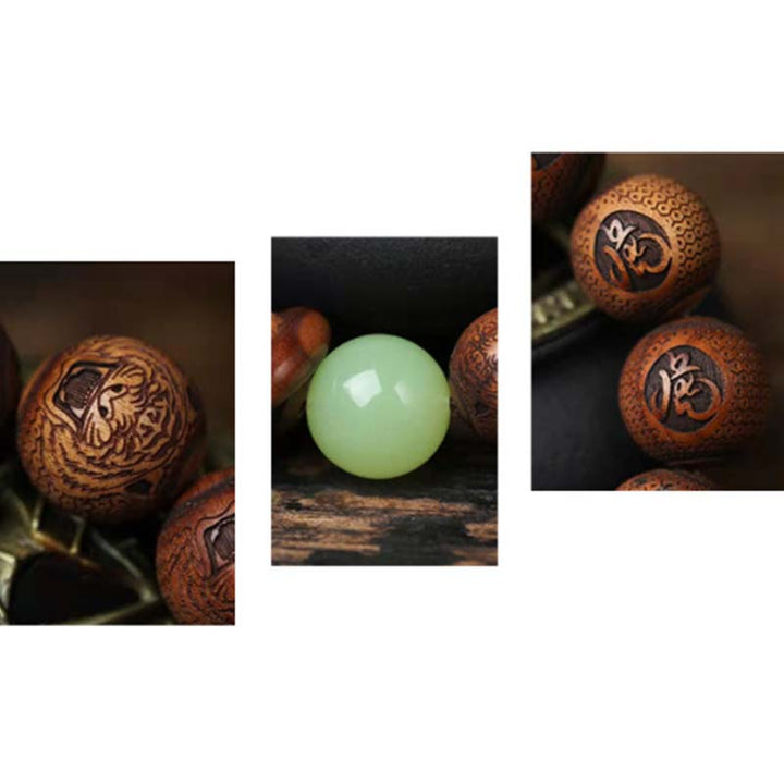 Bransoletka ochronna z motywem tygrysa z grawerunkiem z Buddha Stones tybetańskiego