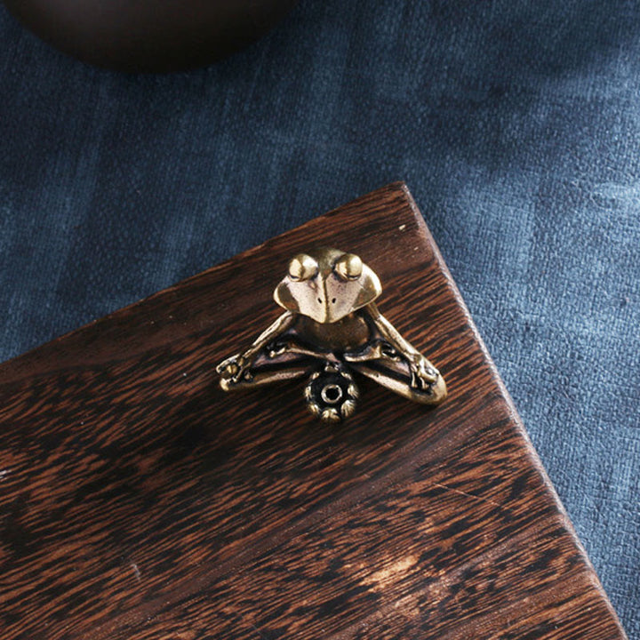 Buddha Stones Mini Mała Żaba Żółw Koi Ryba Ślimak Krab Miedź Bogactwo Dekoracja Domu