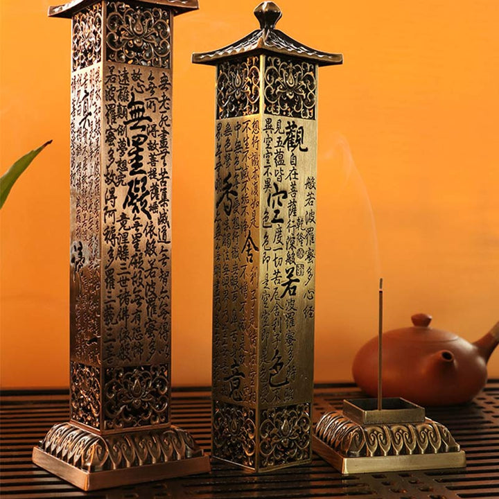 Heart Sutra Alloy Kadzidełko Uzdrawiająca dekoracja domu Kadzielnica