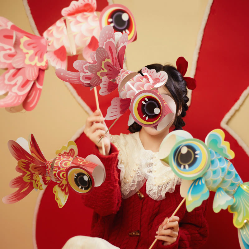 Buddha Stones DIY Fortuna Szczęście Ryba Koi Papierowa Lampa Latarnia Święto Środka Jesieni Dziecko Dzieci Dekoracja Latarni