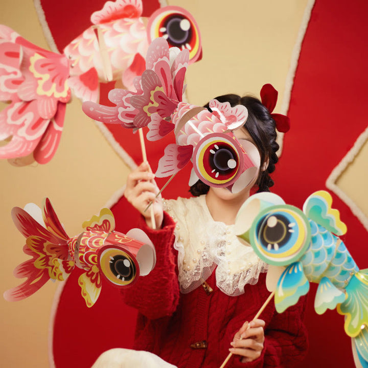 Buddha Stones DIY Fortuna Szczęście Ryba Koi Papierowa Lampa Latarnia Święto Środka Jesieni Dziecko Dzieci Dekoracja Latarni