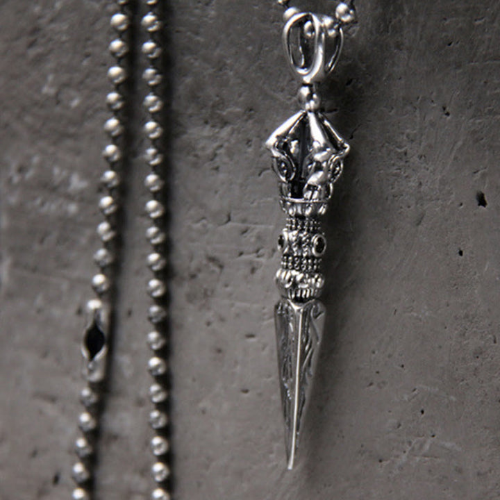 Buddha Stones 925 Srebro Sterlingowe Dorje Vajra Oświecenie Naszyjnik Łańcuszek Wisiorek