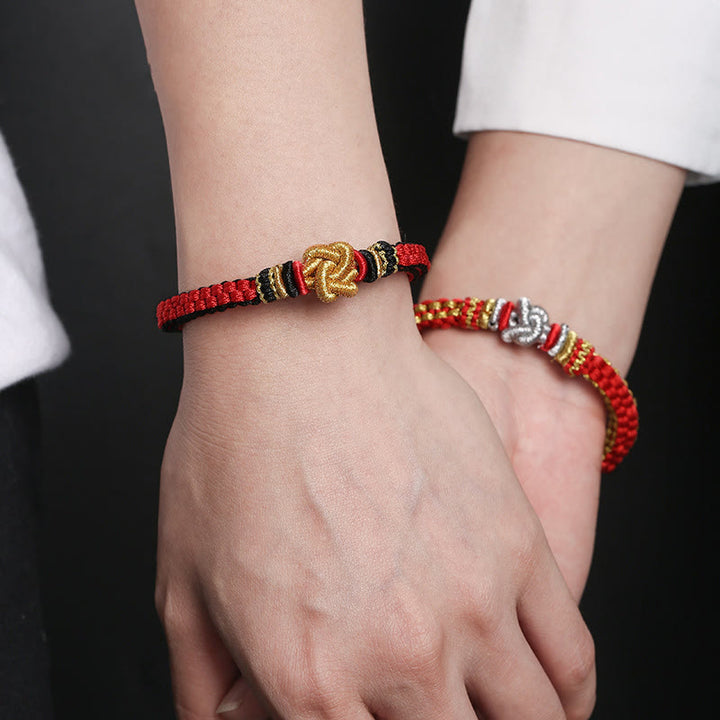Buddha Stones Kolorowa Lina Prawdziwa Miłość Węzeł Szczęścia Bransoletka Ręcznie Robiona
