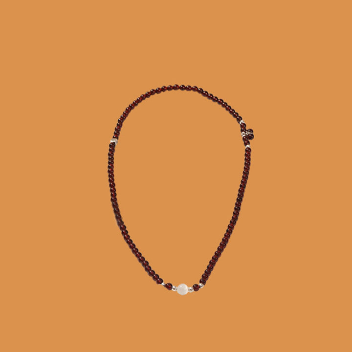 Bransoletka Buddha Stones 925 Sterling Silver Natural Garnet Cat Eye Protection Triple Wrap - image 13