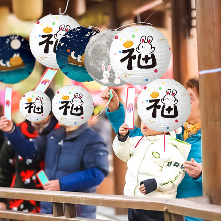 Buddha Stones DIY Królik Papierowa Lampa Latarnia Dekoracja Latarniowa Festiwalu Środka Jesieni