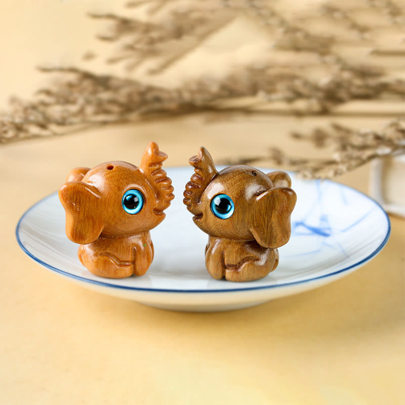 Buddha Stones sandałowe Małe liście Czerwone drzewo sandałowe Zielone drzewo sandałowe Szczęśliwy mini słoń rzeźbiony ochrona dekoracja