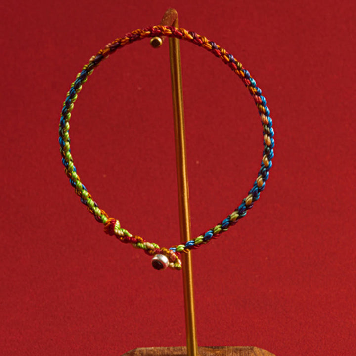 Buddha Stones „Niech będziesz błogosławiony pokojem i bezpieczeństwem przez wszystkie cztery pory roku” Bransoletka na szczęście wielokolorowa