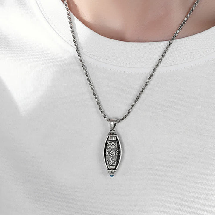 Buddha Stones Tybet Om Mani Padme Hum Ochronny Naszyjnik Obrotowy Wisiorek - image 4