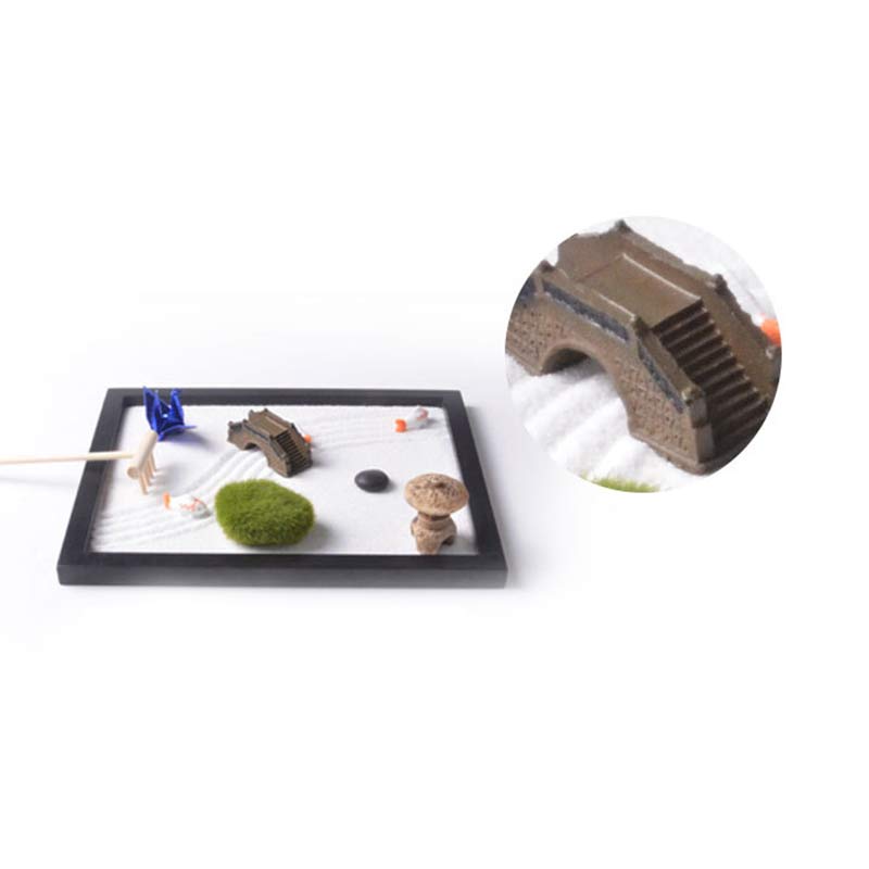 Buddha Stones Ryby Koi Mały Most Trawa Krajobraz Pokój Medytacja Zen Dekoracja Ogrodowa