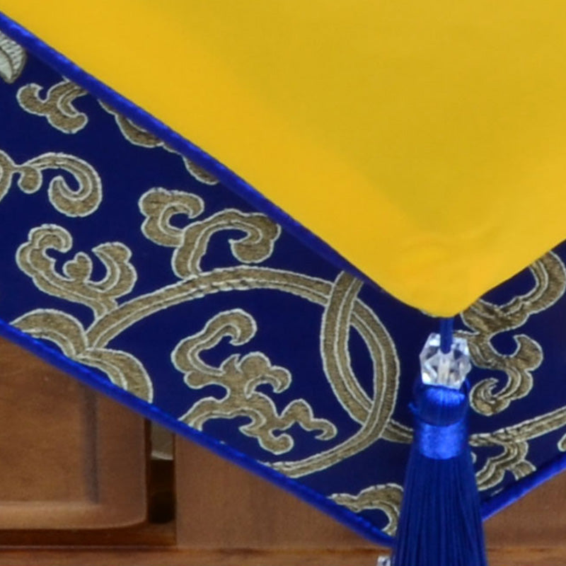 Ołtarz modlitewny Kwiat Wadżra Wzór Smoka Tybetańskie Symbole Pomyślności Frędzle Żakard Bieżnik Stołowy