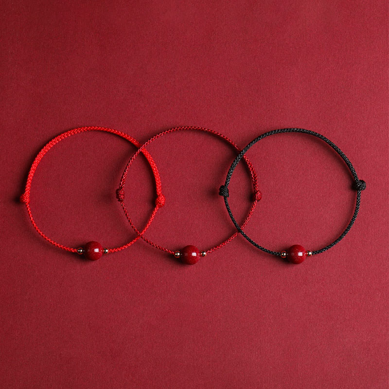 Naturalne Buddha Stones , koraliki z cynobru, bransoletka na kostkę, błogosławieństwo, szczęście