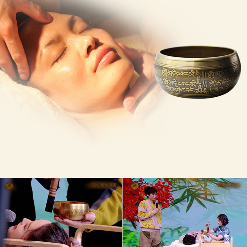 Buddha Stones Tybetańska misa dźwiękowa ręcznie robiona do jogi, uważności i medytacji, zestaw mis śpiewających