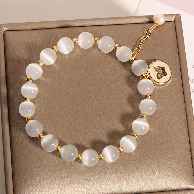 Bransoletka Buddha Stones Cat's Eye Butterfly Charm Love