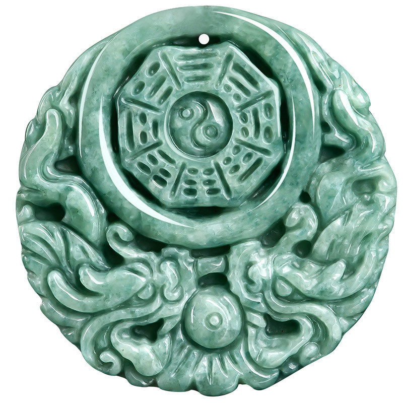Buddha Stones Smok Jade Yin Yang Równowaga Naszyjnik Wisiorek Sznurkowy - image 8