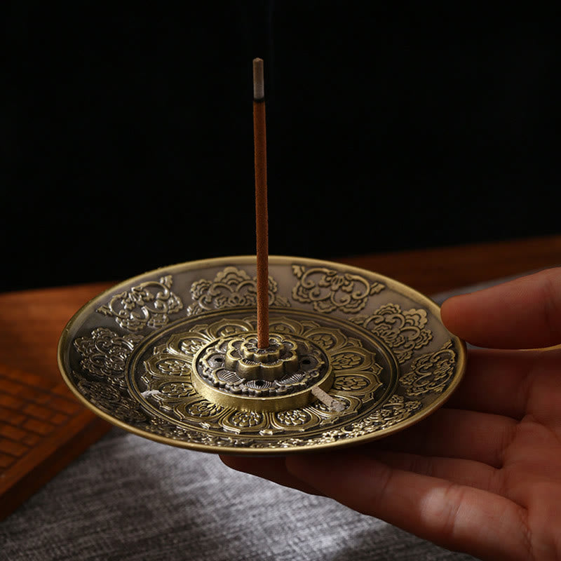 Buddha Stones Lotos Smok Feniks Osiem Pomyślnych Symboli Stop Cynkowy Uchwyt Na Kadzidełka Uzdrawiający Kadzielnica Dekoracja