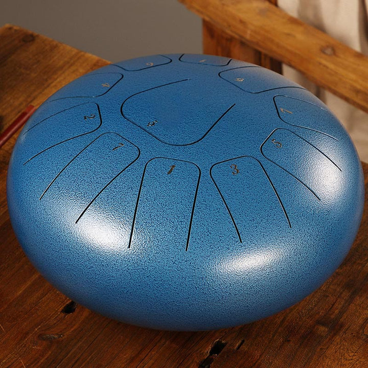 Buddha Stones stalowy językowy Dźwięk uzdrawiający uważność medytacja joga zestaw perkusyjny 11 nut 8 cali - Stalowoniebieski - image 20