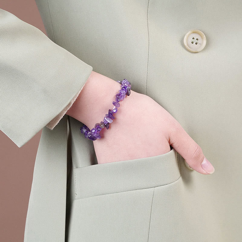 Naturalna nieregularna bransoletka z kryształków o ciepłym i kojącym kształcie