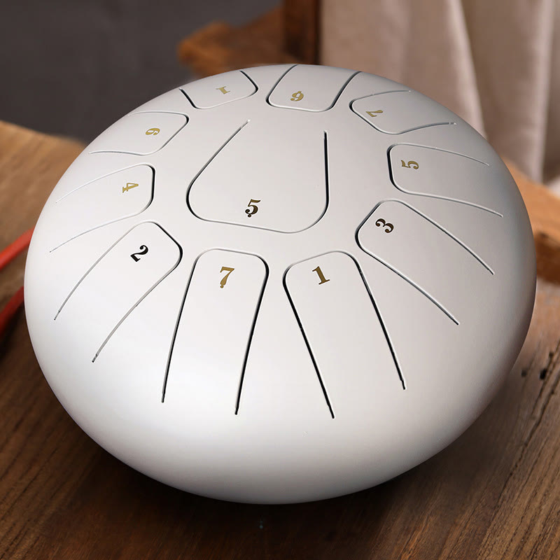 Buddha Stones stalowy językowy Dźwięk uzdrawiający uważność medytacja joga zestaw perkusyjny 11 nut 8 cali - Biały - image 6