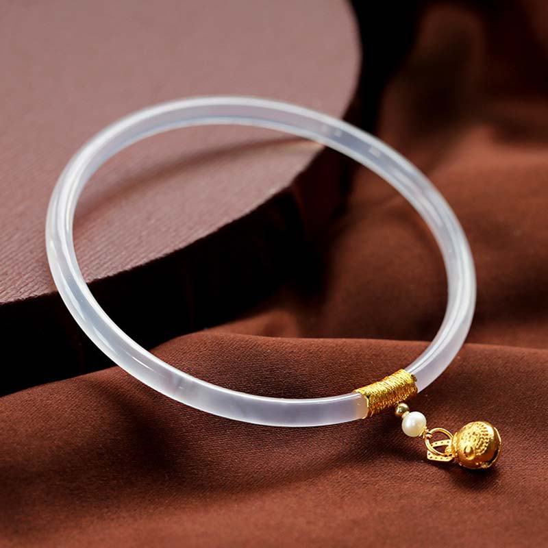 Bransoletka Sukcesu z Naturalnego Cyjanowo-Białego Jadeitu z Buddha Stones