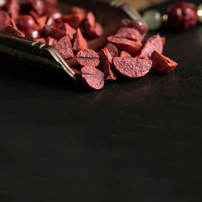 Buddha Stones Naturalny Cynober Chiński Zodiak Hetian Jade Fu Charakter Szczęścia Bransoletka Lina