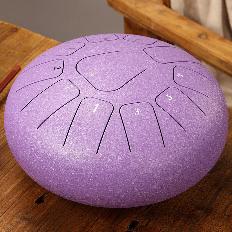 Buddha Stones stalowy językowy Dźwięk uzdrawiający uważność medytacja joga zestaw perkusyjny 11 nut 8 cali - Fioletowy - image 21