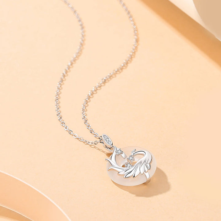 Buddha Stones 925 Srebro Sterling Rok Smoka Naturalny Czarny Onyks Chalcedon Smok Feniks Klamra Pokoju Ochrona Naszyjnik Wisiorek - Chalcedon Feniksa (Pozytywny♥Harmonia) - image 5