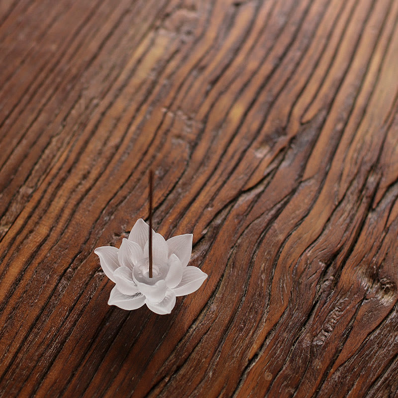 Buddha Stones Mini Lotus Liuli Kryształ Uzdrawiająca Medytacja Kadzidełko Palnik