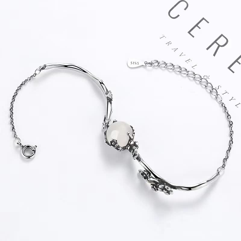 Bransoletka Buddha Stones Plum Blossom Chalcedon Positive