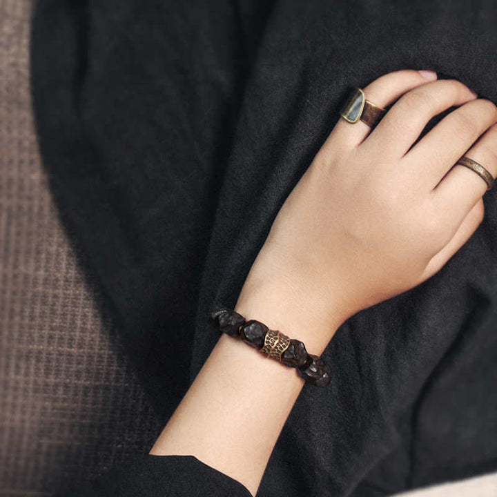 Bransoletka dla par z drewna hebanowego i miedzi Peace Balance