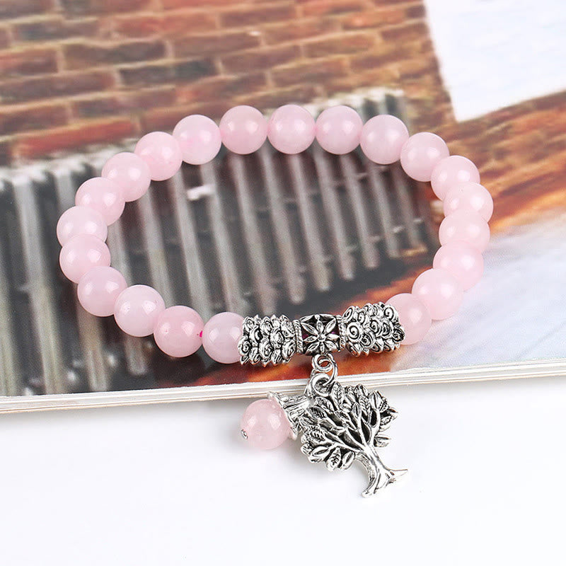 Buddha Stones Naturalne Kamień Szlachetny Drzewo Życia Szczęśliwy Talizman Bransoletka Elastyczna