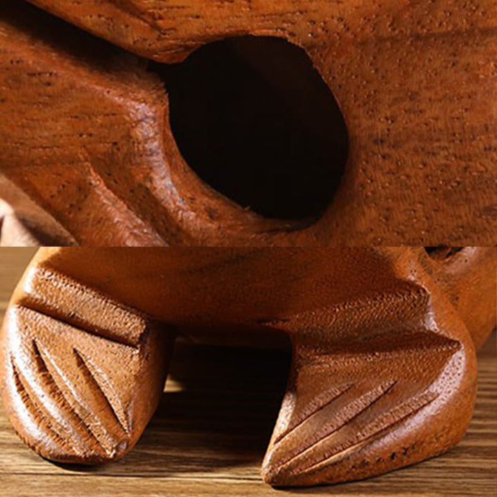 Buddha Stones ręcznie robione FengShui bogactwo szczęście żaba miniaturowa drewniana rechocząca żaba dekoracja Guiro