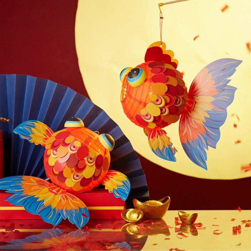 Buddha Stones DIY Powodzenia Koi Ryba Papierowa Lampa Latarnia Święto Środka Jesieni Dziecko Dzieci Dekoracja Latarni