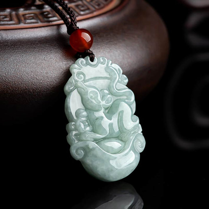 Naszyjnik z Buddha Stones Naturalny Jadeit 12 Chiński znak zodiaku Sukces - image 2