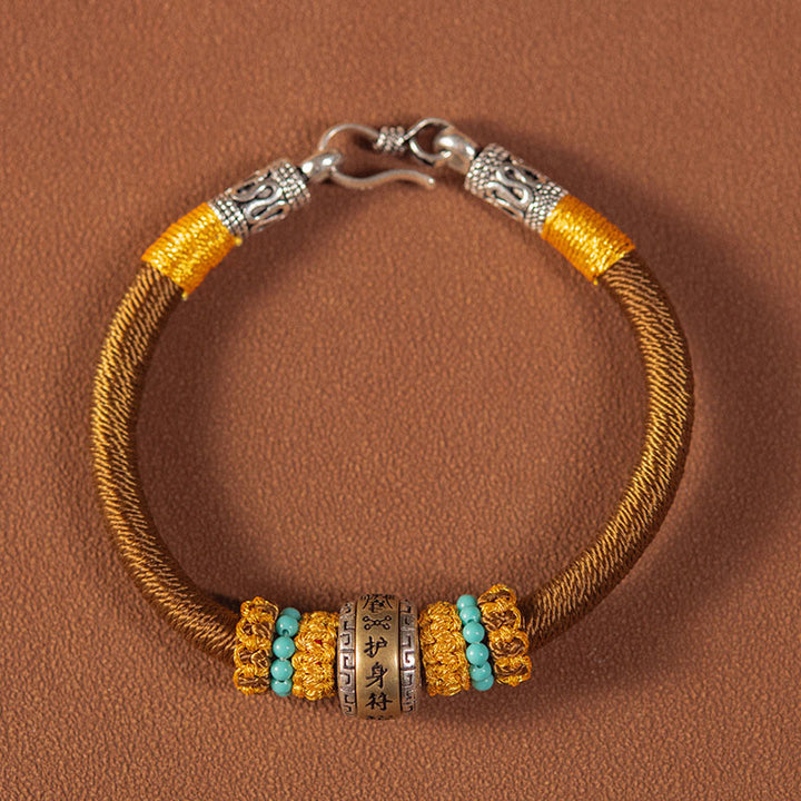 Buddha Stones Ręcznie Robione Tybetańskie Amulet King Kong Knot Ochrona Szczęścia Bransoletka Pleciona - Brązowy - 19 cm dla zakresu wagowego (90-100 kg) - image 6