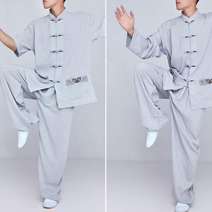 Buddha Stones Medytacja Zen Modlitwa Duchowa Tai Chi Qigong Praktyka Unisex Haft Odzież Zestaw - image 29