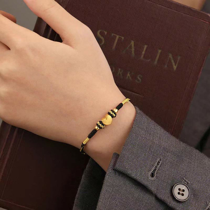 Buddha Stones Tybet Ręcznie Robione Serce Miłość King Kong Węzeł Szczęścia Bransoletka Pleciona