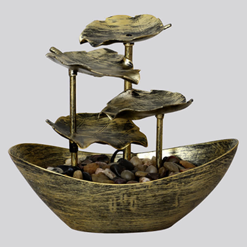 Buddha Stones, Liść Lotosu, Fontanna-Wodospad, Ozdoba Stołowa z Oświetleniem LED, Dekoracja Stołu w Domu i Biurze - image 9