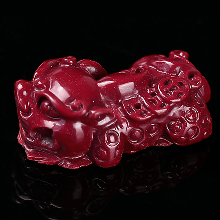 Bransoletka z Buddha Stones z cynobru tybetańskiego PiXiu Calm