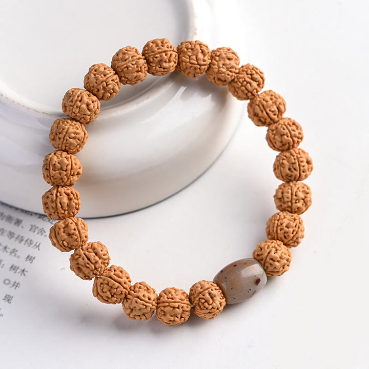 Buddha Stones Tybet Rudraksha Bodhi Seed Bransoletka Bogactwa Pomyślności