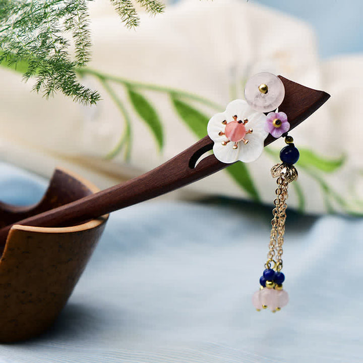 Czerwony sandałowiec różowy kryształowy urok uzdrawiająca spinka do włosów