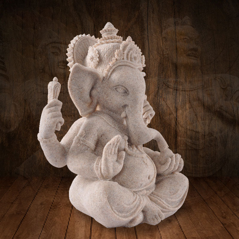 Buddha Stones Ganesh Ganpati Posąg Słonia Bogactwo Błogosławieństwo Dekoracja Domu