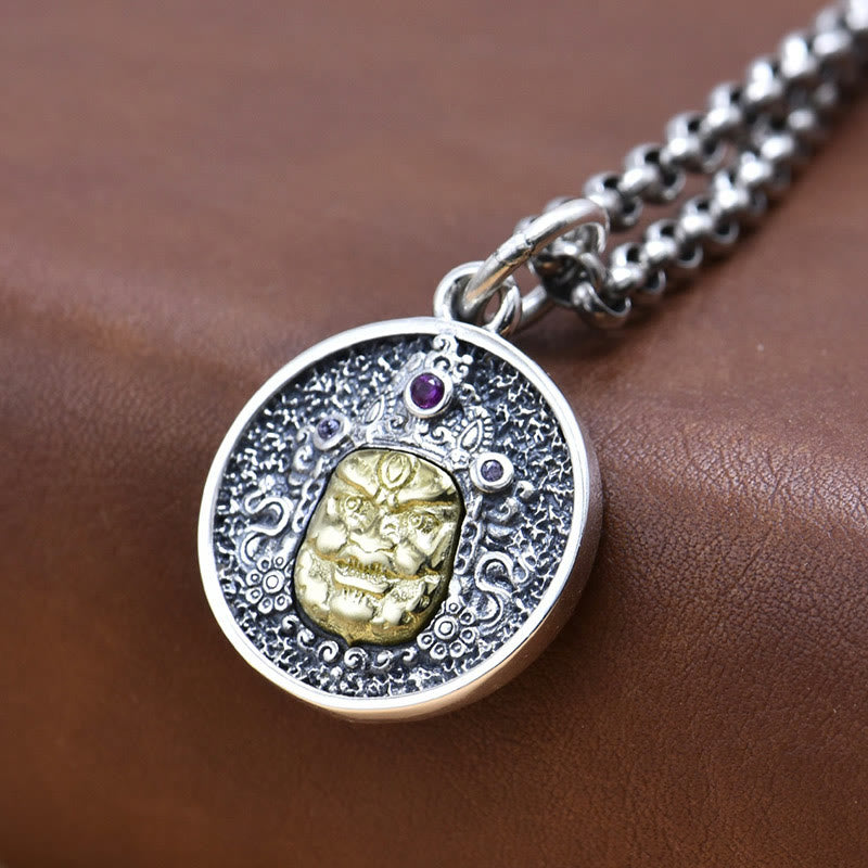 Buddha Stones 925 Srebro Sterlingowe Zakiram Bogini Bogactwa Dorje Wadżra Duchowy Naszyjnik Wisiorek