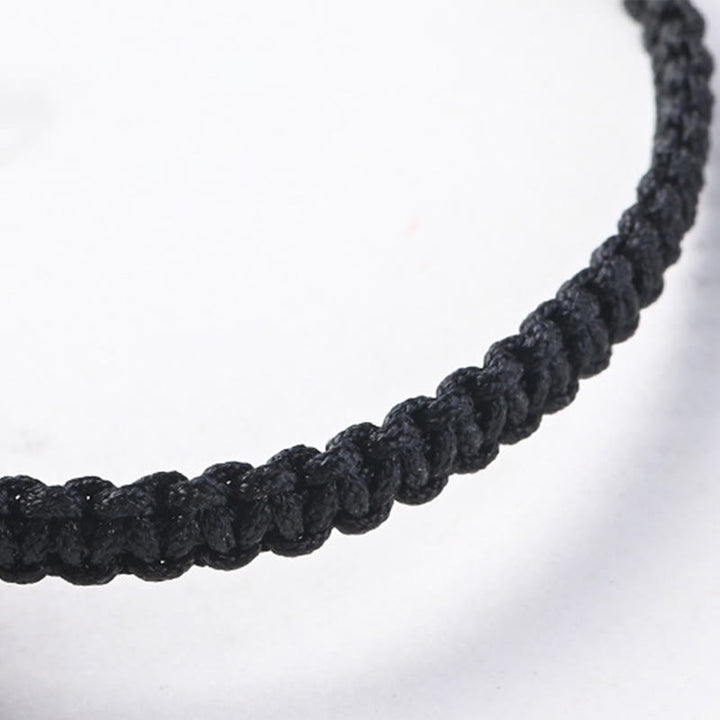 Buddha Stones Mały liść Czerwony sandałowiec Drewno hebanowe Słodka głowa kota Spokojna ochrona Bransoletka pleciona - image 9