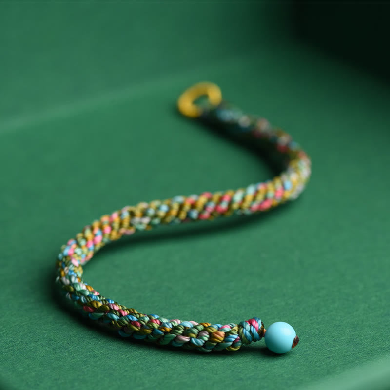 Buddha Stones Kolorowe Sznurki Szczęścia Ręcznie Robione Plecione Bransoletki Dla Dzieci Dorosłych