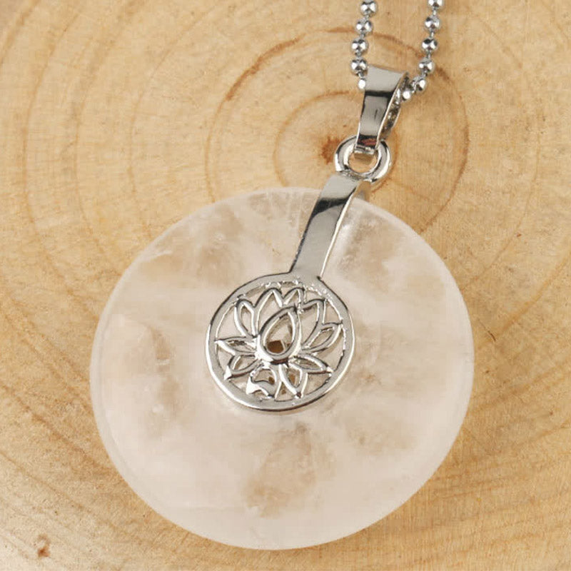 Buddha Stones Różne Kryształy Ametyst Różowy Kryształ Lotos Uzdrawiający Naszyjnik Wisiorek - Biały kryształ - image 21