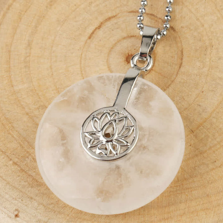 Buddha Stones Różne Kryształy Ametyst Różowy Kryształ Lotos Uzdrawiający Naszyjnik Wisiorek - Biały kryształ - image 21